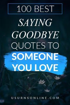 100 Best Saying Goodbye Quotes to Someone You Love » Urns | Online How To Say Goodbye To Someone You Love, Saying Goodbye Quotes, Goodbye Quotes For Him, Eulogy Quotes, Eulogy Examples, Bye Quotes, Goodbye Message, Message For Best Friend, Goodbye Quotes