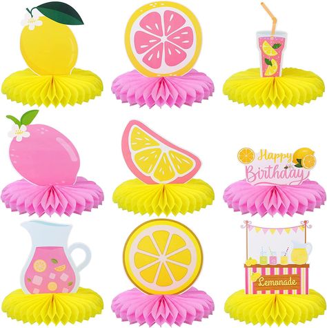 Amazon.com: 9 Pcs Pink Lemonade Party Honeycomb Centerpieces Lemon Honeycomb Centerpieces Colorful Lemonade Table Toppers Lemon Birthday Decorations Lemon Decor for Girls Baby Shower Summer Birthday Supplies : Toys & Games Lime Birthday Party, Lemonade Table, Lemonade Party Decorations, Lemon Party Favors, Kids Party Centerpieces, Baby Shower Summer, Lemon Birthday, Pink Lemonade Party, Girls Birthday Party Themes