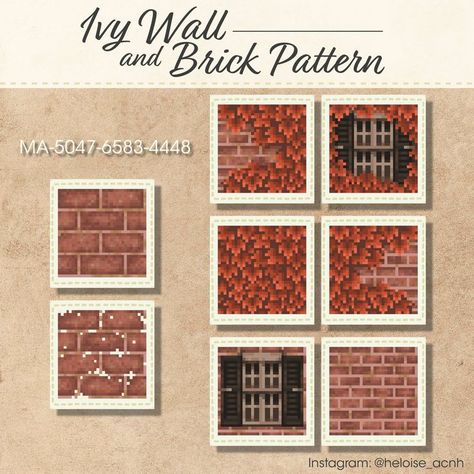 Acnh Autumn, Urban Island, Fall Begins, Fall Windows, Motif Acnl, Stall Signs, Ivy Wall, Brick Path, Wall Brick