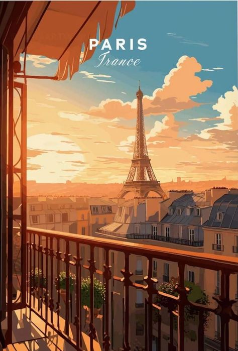 Travel Poster Graphic Design, France Aesthetic Vintage, Paris Poster Vintage, Paris Postcard, Paris Travel Poster, Paris Illustration, Book Flights, Travel Poster Design, London Poster