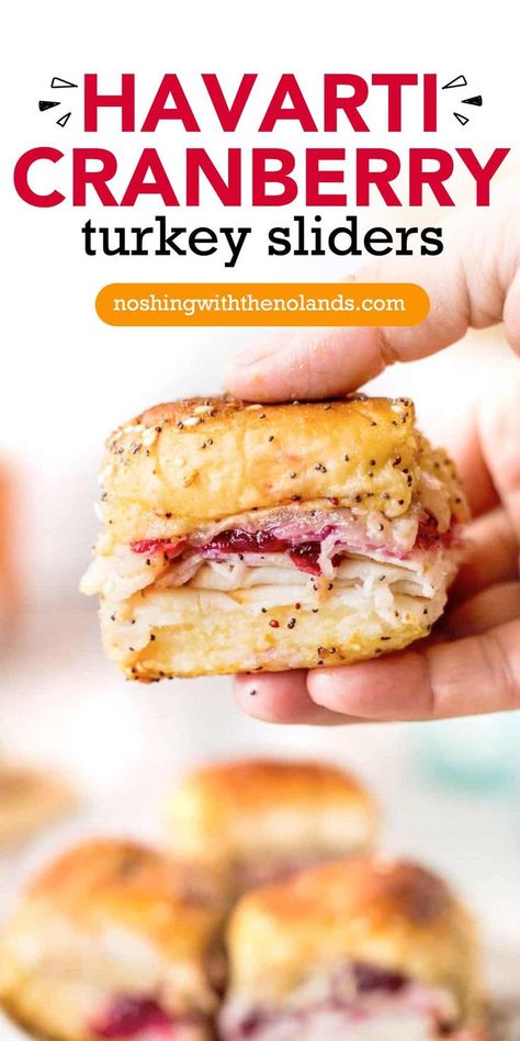 A hand holding a turkey slider. Sliders Recipes Hawaiian Rolls Turkey, Hawaiian Roll Turkey Sliders, Sliders With Hawaiian Rolls, Sliders Recipes Turkey, Hawaiian Roll Sandwiches, Sliders Recipes Hawaiian Rolls, Sliders Recipes, Cranberry Turkey, Turkey Sliders