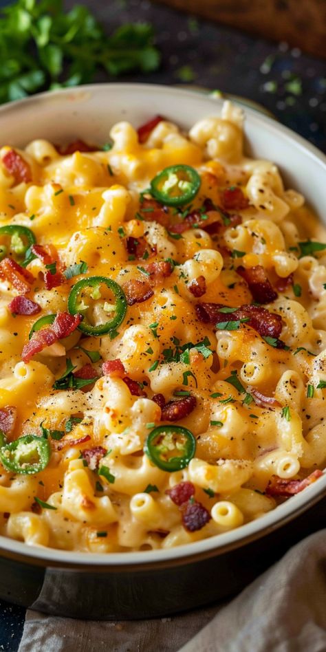 Jalapeno Bacon Mac & Cheese [50 Minutes] - Chasety Mac And Cheese Recipe Jalapeno, White Cheddar Jalapeno Mac And Cheese, Jalapeño Mac N Cheese, Jalapeño Bacon Mac And Cheese, Jalapeño Mac And Cheese Recipe, Hot Cheeto Mac And Cheese, Bacon Mac And Cheese Recipe Baked, Mac And Cheese Jalapeno, Mac & Cheese