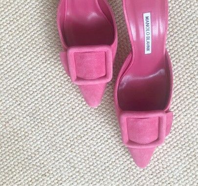 LIKEtoKNOW.it Manolo Blahnik Pink, Manolo Blahnik Maysale, Pink Suede Pumps, Gold Stiletto Heels, Manolo Blahnik Pumps, Manolo Blahnik Black, Manolo Blahnik Hangisi, Manolo Blahnik Heels, Black Patent Leather Pumps