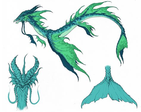 Sea serpent. Water Serpent Art, Sea Serpent Art Water Dragon, Sea Serpent Concept Art, Fantasy Sea Dragon, Sea Dragons Art, Sea Dragon Concept Art, Fantasy Marine Creature, Sea Armor Concept Art, Serpent Character Design