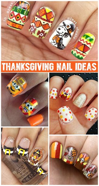 Crafty Thanksgiving Nail Ideas to Try (Find turkeys, pilgrim hats, minions, feathers, and more!) | CraftyMorning.com Thanksgiving Nail Ideas, Turkey Nails, Fall Thanksgiving Nails, Crafty Morning, Thanksgiving Nail Designs, Thanksgiving Nail Art, Thanksgiving Nail, Fingernail Designs, Holiday Nail Designs