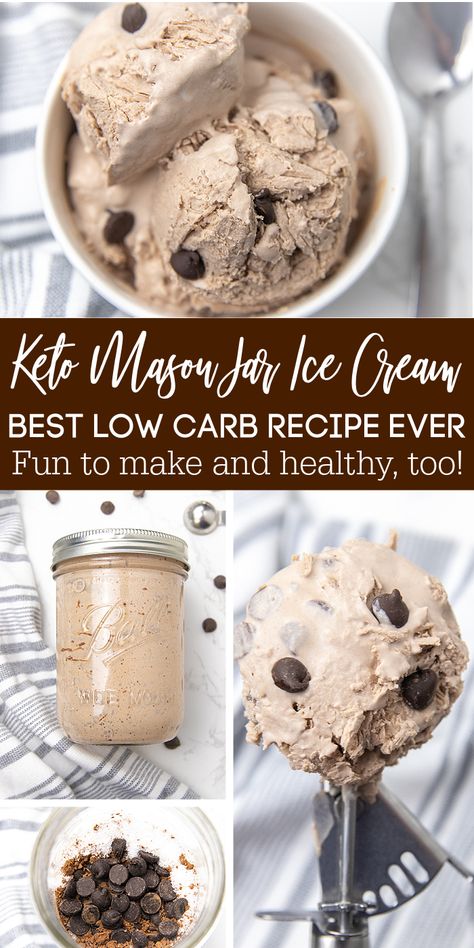 Keto Mason Jar Chocolate Ice Cream is a simple and delicious creamy ice cream recipe. A sugar free keto approved ice cream recipe. #icecream #keto #passion4savings #monkfruit #sugarfree #heavycream #chocolate #dessert #easy Keri Dessert Easy, No Churn Keto Ice Cream Recipes, Keri Ice Cream, Keto Chocolate Ice Cream Recipes, Diy Keto Ice Cream, Keto Marshmallow Cream, No Sugar Ice Cream Recipe, Keto Gluten Free Desserts, Keto Ice Cream Ninja Creami