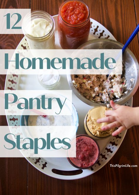 12 Homemade Pantry Staples - This Pilgrim Life Pilgrim Life, Instant Pot Yogurt, Making Yogurt, Make From Scratch, Homemade Pantry, Deli Sandwiches, Food Substitutions, Homemade Ranch, Whole Food Diet