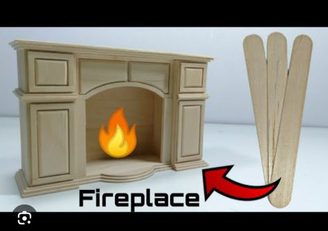 Miniature Dollhouse Fireplace Diy, Miniature Fireplace Tutorial, Fireplace Dollhouse Diy, Dollhouse Fireplace Diy How To Make, Mini Fireplace Diy, Diy Miniature Fireplace, Doll House Fireplace Diy, How To Make Mini Furniture, Diy Dollhouse Fireplace