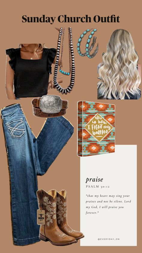 Country Church Outfit, Sunday Church Outfit, Cute Cowgirl Outfits, Country Outfit, Casual Country Outfits, Outfits For Mexico, Sunday Church, Southern Outfits, Country Style Outfits