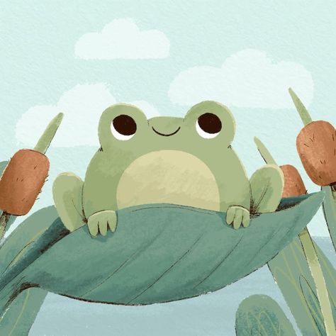 Sapo Aesthetic, Frosch Illustration, Drawing Notebook, 달력 디자인, Frog Illustration, Arte Peculiar, Animal Illustration Art, Cute Animal Illustration, Quirky Art