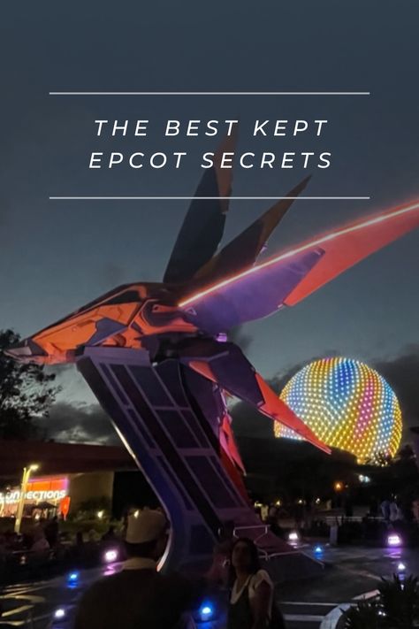 When it comes to the mystery of Disney, EPCOT secrets come in much larger numbers than any other park. Learn the hidden mysteries of Disney World's EPCOT park in this informative expose. Epcot Secrets, Disney World Epcot, Spaceship Earth, Disney Epcot, Tower Of Terror, Hidden Mickey, How Many Kids, Thrill Ride, Disney World Tips And Tricks