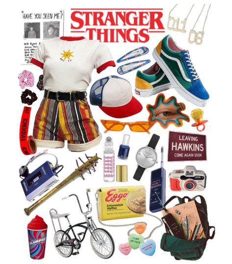 80s Outfit Moodboard, Stranger Things Fits, Stranger Things Outfit Ideas 80s, Stranger Things Inspired Outfits, Stranger Things Clothing, 80s Camera, 80s Socks, Stranger Things Fashion, 80’s Outfits