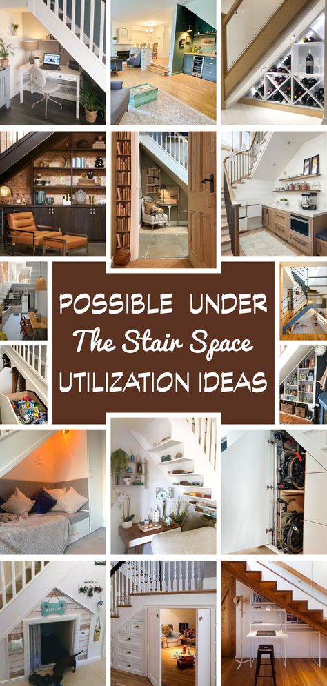 Possible Under the Stair Space Utilization Ideas - gramydeco.com How To Decorate Under A Staircase, Open Space Under Stairs Ideas, Under The Stairs Design Ideas, Under Stair Basement Ideas, Using Space Under Stairs, Room Under The Stairs Ideas, How To Use Space Under Stairs, Under The Steps Storage, Under Stairs Open Storage