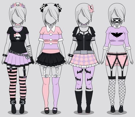 Not mine using as reference thanks! Harajuku Room, Colorful Goth, Mode Pastel, Pastel Goth Aesthetic, Pastel Punk, Pastel Goth Outfits, Look Grunge, Goth Outfit, Tokyo Street Fashion