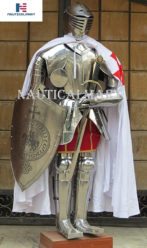 Amazon.com: NauticalMart Knight Full Suit of Armour Battle Ready Costume Halloween Medieval Collectibles Armor: Home & Kitchen Barbarian Armor, Knight Halloween, Suit Of Armour, Medieval Collectibles, Halloween Costume Suit, Full Body Costumes, Halloween Suits, Sea Gifts, Larp Armor