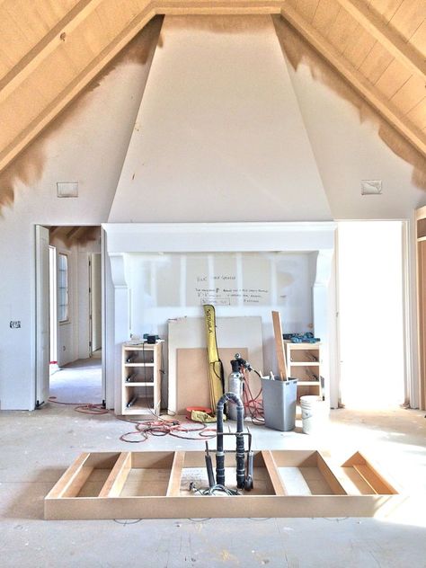 Kitchen Hood Ideas, Brooke Giannetti, Kitchen Hood Design, Wood Ceiling, Kitchen Hoods, French Country Kitchen, Tall Ceilings, Kitchen Stove, Site Visit