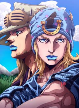 ByBrandon88ART - Hobbyist, Digital Artist | DeviantArt Johnny Joestar And Gyro Zeppeli, Johnny Joestar And Gyro, Steel Ball Run Johnny, Gyro Johnny, Gyro Zeppeli, Steel Ball Run, Johnny Joestar, Ball Run, Style Anime