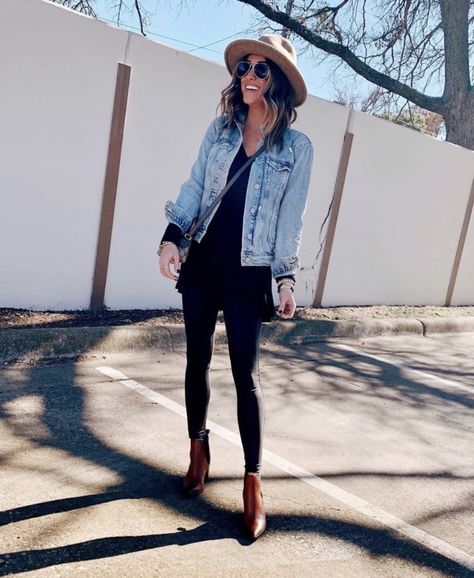 Blue Jean Jacket Outfits, Fall Jackets Outfit, Winter Jacket Outfits, Style Inspiration Spring Summer, Look Legging, Jacket Outfit Women, Jean Jacket Outfits, Denim Jacket Outfit, Fashion Diva