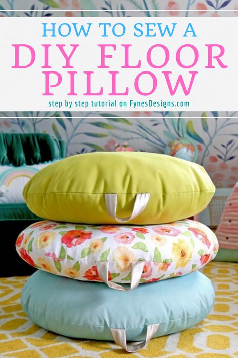 Diy Floor Pillow, Pillows Comfy, Floor Cushions Diy, Floor Pillows Diy, Sewing Machine Projects, Bantal Sofa, Sew Ins, Sewing Pillows, Diy Flooring