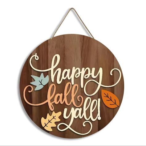 Hanging Sconces, Home Interiors And Gifts, Happy Autumn, Wooden Circle, Pumpkin Door Hanger, Victorian Wall, Art Bowls, Fall Sign, Autumn Decorating