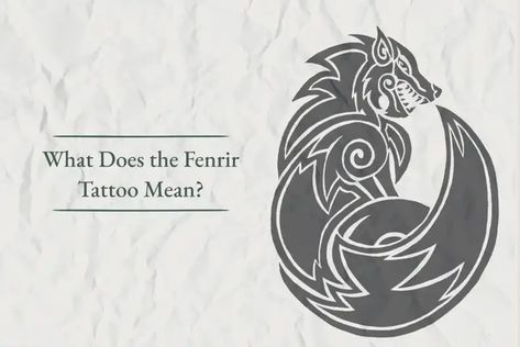 What Does the Fenrir Tattoo Mean? - Viking Style Fenrir Art Norse Mythology, Loki Norse Tattoo, Fenrir Tattoo Design Norse Mythology, Skoll Hati Tattoo Norse Mythology, Loki Tattoo Ideas Norse Mythology, Feniri Wolf Tattoo, Fenrir Tattoo Mythology, Geri And Freki Tattoo, North Mythology Tattoo