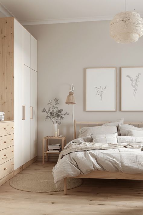 15 Tips for Creating a Cozy Scandinavian Bedroom – Everyday Inspo Scandinavian Small Bedroom, Scandanavian Interiors Bedroom, Minimalist Scandinavian Bedroom, Cozy Scandinavian Bedroom, Scandinavian Bedroom Ideas, Scandanavian Interiors, Beige Bedroom Ideas, Aesthetic Cozy Bedroom, Scandinavian Interior Bedroom