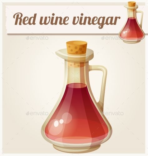 Red Wine Vinegar. Detailed Vector Icon Food Flashcards, Anime Clipart, Wine Leaves, Food Vector, 3d Alphabet, Food Sketch, Red Pictures, Cute Food Drawings, Types Of Wine