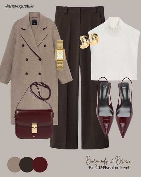 Burgundy & brown outfits ♥️🤎 Comment “LINK” below and I’ll DM you the outfit details 🔗🫶🏻 ☕️🥐 Like, comment, share with a friend, or save this inspiration for later! Also follow and subscribe to @thevoguetale on the @shop.LTK app so you don’t miss out and stay updated on all the latest recommendations!💕 #fashion #ootd #outfits #outfitinspirations #outfitideas #fashioncontentcreator #summerfashion #vacationoutfit #fashiontrends #everydaywear #summerwardrobe #fallfashion #autumnfashion #fash... Brown Burgundy Outfit, Maroon And Brown Outfit, Cold Christmas Outfits, Brown And Burgundy Outfit, Burgundy And Brown Outfit, Burgundy Outfits For Women, Burgundy Outfits, Brown Outfits, Burgundy Outfit