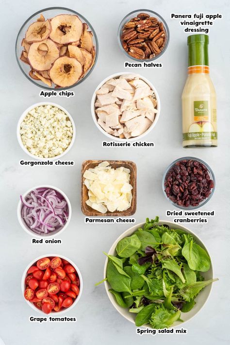 Fugi Apple Salad Panera Bread, Fiji Apple Salad Panera, Apple Salad Ideas, Copycat Panera Fuji Apple Chicken Salad, Panera Fuji Apple Salad Recipe, Panera Apple Fuji Salad Dressing, Panera Fuji Apple Salad Dressing, Panera Bread Salad Recipes, Panera Southwest Salad Copycat