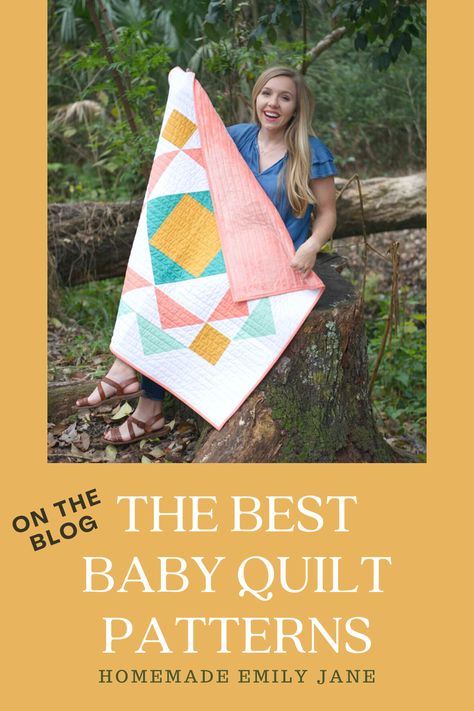 Are you looking to make a simple, easy, and fast baby quilt pattern? If you're looking for a quick make and a fast baby shower gift, you are in the right place for the best baby quilt pattern. Find some of my favorite baby quilts to make in a weekend on the Homemade Emily Jane blog! Modern Baby Quilt Patterns Free, Baby Quilt Patterns Free, Modern Baby Quilt Patterns, Quilts To Make, Baby Quilts To Make, Free Baby Quilt Patterns, Baby Quilt Patterns Easy, Baby Quilt Tutorials, Fat Quarter Quilt Pattern