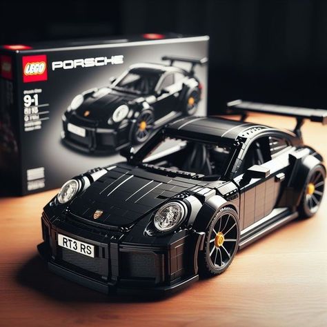 Lego Car Collection, Car Lego, Lego Porsche, Freetime Activities, Black Porsche, Car Kits, Lego Craft, Lego Creative, Lego Room