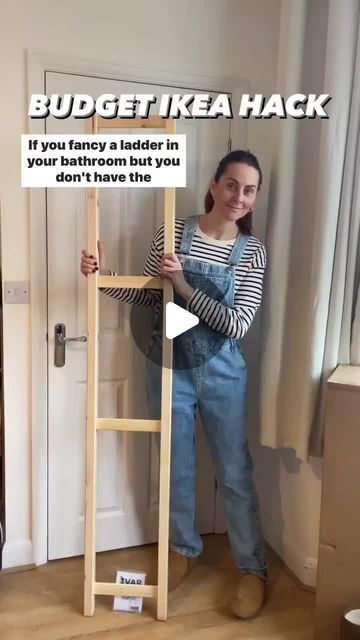 IKEA Hackers | Ideas & Hacks on Instagram: "We can't get enough of @bangonstyle's lovely DIY bathroom towel ladder. It's absolutely fabulous and gives off major #bathroomgoals.  Catch Deborah @bangonstyle for more affordable DIYs and hacks." Towel Ladders For Bathroom, Ragrund Ikea Hack, Ikea Bathroom Hack, Ragrund Ikea, Diy Towel Rack Bathroom, Bathroom Ladder Decor, Ikea Ladder, Towel Rack Diy, Towel Ladder Bathroom