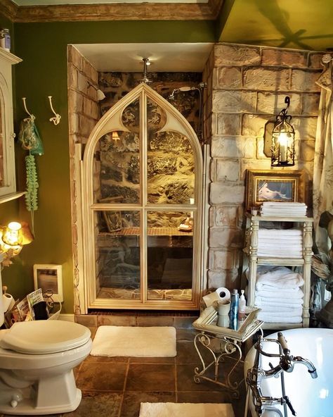 The Witch’s Hearth’s Instagram photo: “Modern Elven vibes . Photo credit: Interior Peace Designs : . . . .…” Gothic Bathroom Ideas, Unique Shower Doors, Gothic Bathroom, Beautiful Bathroom Decor, Amazing Showers, Room Doors, The Witch, Beautiful Bathrooms, Modern Bathroom Design