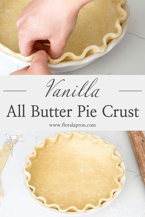 The easiest way to up your pie game is by infusing flavor directly into the pie crust, and here, I use vanilla extract! Whenever I make a sweet pie, I use this all butter vanilla pie crust recipe. It adds a delightful hint of vanilla that also helps prevent your crust from developing too much gluten—a win-win. Organic Pie Crust Recipe, Pie Crust Recipe Butter, Sweet Pie Crust Recipe, Shortbread Pie Crust, Shortbread Crust Recipe, Sweet Pie Crust, Vanilla Pie, Best Pie Crust Recipe, Pie Game