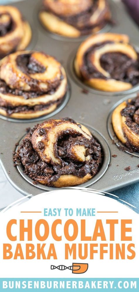 Easy Babka Recipe, Babka Muffins, Jewish Desserts, Babka Bread, Yummy Things To Bake, Chocolate Brioche, Jewish Holiday Recipes, Babka Recipe, Muffins Easy