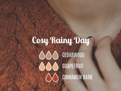 Cozy rainy day diffuser blend Cozy Rainy Day, Doterra Diffuser Blends, Essential Oil Diffuser Blends Recipes, Essential Oil Diffuser Recipes, Oil Diffuser Recipes, Essential Oil Mixes, Essential Oil Blends Recipes, Yl Essential Oils, Diffuser Recipes