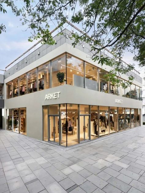 Retail Building Exterior, 2 Story Building Design, Retail Shop Exterior Design, Retail Building Facade, Commercial Exterior Design Facades Office Buildings, Bakery Building Design, 2 Storey Commercial Building Exterior, Small Shopping Mall Design, Modern Commercial Design Exterior