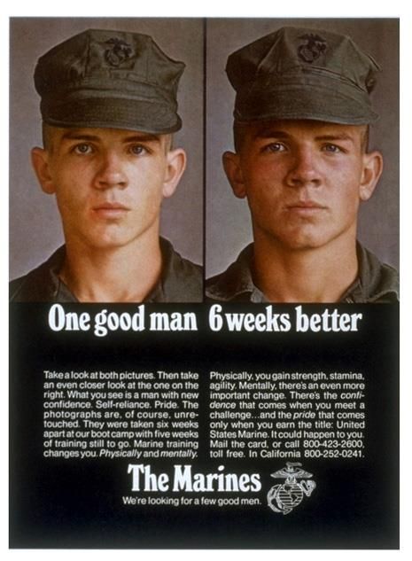 1970's Marines poster... This was kind of the same when mine returned from boot camp (army, not marines) so I get this and I think it's awesome. Marine Corps Humor, Military Jokes, Marines Girlfriend, The Few The Proud, Inspiration Fitness, Military Quotes, Marine Mom, Military Mom, Military Humor