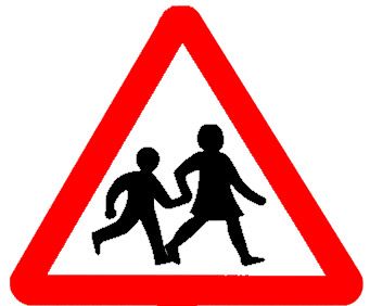 caution, school children crossing ahed Road Safety Poster, Road Safety Signs, Road Traffic Signs, Poetry Day, Peace Poster, Crossing Sign, Cross Roads, Traffic Signs, Kids Signs