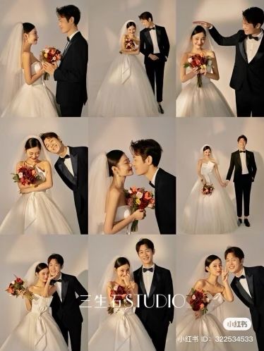 Wedding Photo Ideas Studio, Studio Wedding Photoshoot Ideas, Wedding Photos In Studio, Wedding Photo Studio Ideas, Studio Wedding Photoshoot, Kpop Wedding, Wedding Photos Studio, Korean Wedding Photos, Pre Wedding Ideas