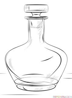 How to draw a bottle step by step. Drawing tutorials for kids and beginners. Bottle Drawing, Drawing Tutorials For Kids, Object Drawing, 3d Drawings, Pencil Art Drawings, Step Drawing, Art Instructions, Drawing Tutorials, Step By Step Drawing