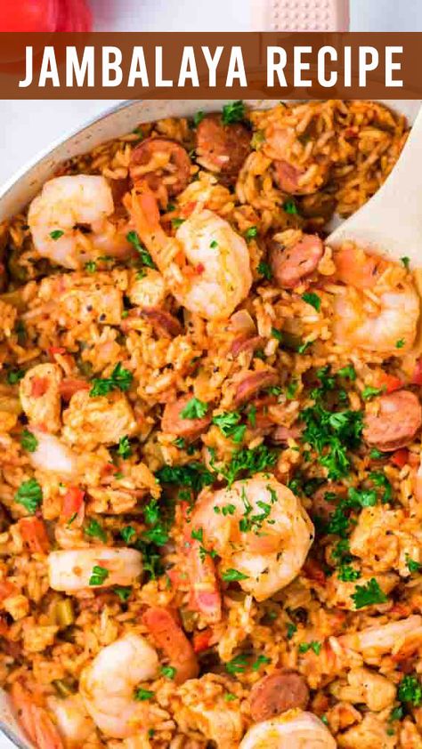 Dutch Oven Jambalaya, One Pot Jambalaya Recipe, Jambalaya Recipe Crockpot, Shrimp Jambalaya Recipe, Best Jambalaya Recipe, Creole Jambalaya Recipe, Shrimp And Sausage Jambalaya, Easy Jambalaya, Sausage Jambalaya Recipe