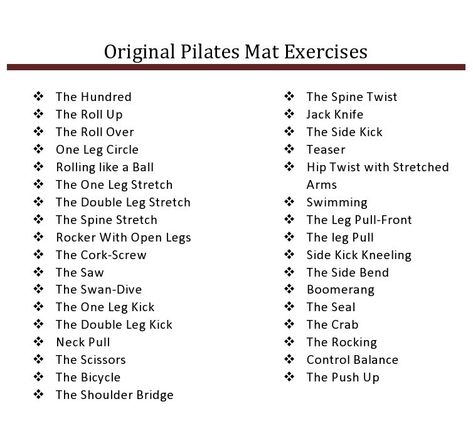 34 original order of mat exercises. .my goal is to teach this order and all exercises! Mat Pilates Sequence, Classical Pilates, Mat Pilates Workout, Pilates Moves, Pilates Mat, Joseph Pilates, Post Baby Body, Bhakti Yoga, Health Coach Business