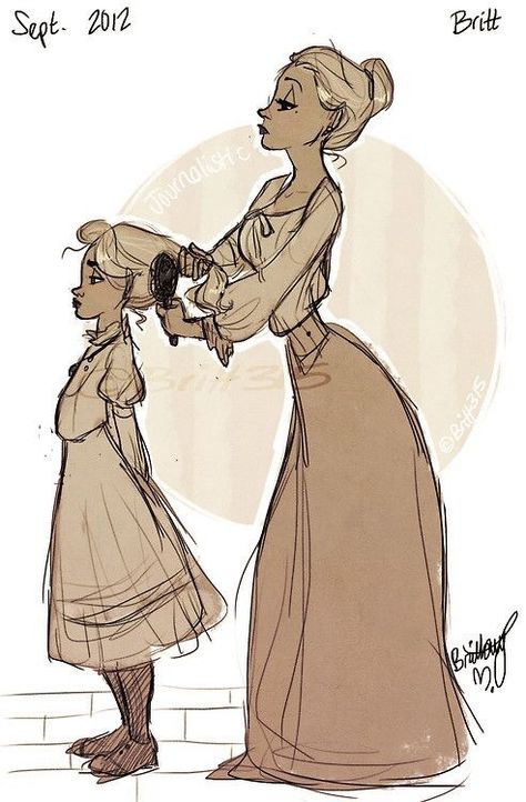 Mother and daughter getting child ready for day for early childhood (or young adulthood)? 캐릭터 드로잉, Character Sketches, Arte Sketchbook, Poses References, Mother And Daughter, Character Design References, Drawing Poses, A Drawing, Art Reference Poses