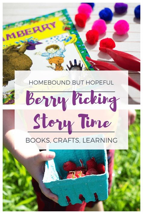 Berry Picking Story Time | Ideas for books, crafts, and learning activities to bring kid lit to life. | Jamberry - Fine Motor Pom Pom Color Sort Story Time Ideas, Blueberries For Sal, Storytime Ideas, Books Crafts, Family Literacy, Book Craft, Kids Literacy, Berry Picking, Art Therapy Activities