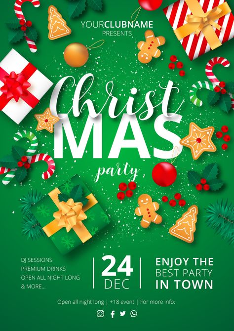 📑 Christmas Party Poster | Free Vector  ⬇⬇⬇ DOWNLOAD ⬇⬇⬇  https://designzonic.com/download/item/christmas-party-poster-free-vector/  ⬆⬆⬆ DOWNLOAD ⬆⬆⬆  #Christmas #NewYear #2020 Christmas Card Layouts, Christmas Poster Design, Christmas Party Poster, Christmas Flyer, Event Poster Design, Friends Christmas, Holiday Poster, Christmas Gift Card, Christmas Poster