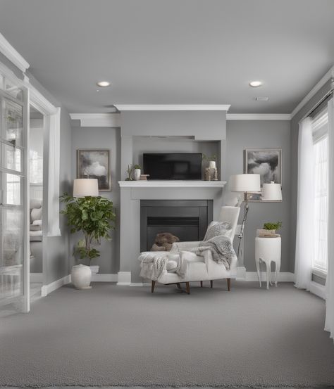 Top 18.5+ Colors of Carpet That Go With Gray Walls & White Trim - DreamyHomeStyle Gray Walls White Trim, Grey Walls White Trim, Gray Walls, Grey Walls, White Trim, The Space, Light Gray, Paint Colors, I Know