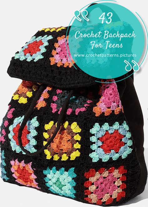 43 Crochet Backpack Pattern For Girls | Free Crochet Patterns Crochet Rucksack Free Pattern, Crochet Granny Square Backpack Pattern, Granny Square Crochet Backpack, Crochet Granny Square Backpack Free Pattern, Granny Square Backpack Pattern, Granny Square Backpack Free Pattern, Crochet Rucksack, Crochet Granny Square Backpack, Crochet Backpack Free Pattern