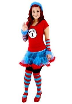 Thing 1 & Thing 2 Adult Tutu Costume Thing 1 Thing 2 Costume, Thing 1 Costume, Thing 2 Costume, 3 People Halloween Costumes, 3 People Costumes, Thing 1 And Thing 2, Tutu Dress Costumes, Striped Knee High Socks, Running Costumes