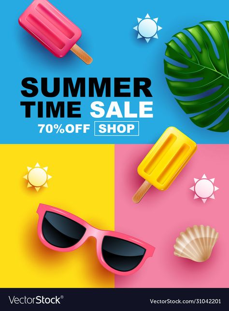 Summer Sale Poster Design, Summer Sale Ads, Summer Layout, Summer Sale Poster, Banner Layout, Summer Sale Banner, Sale Campaign, Poster Template Design, Fashion Poster Design